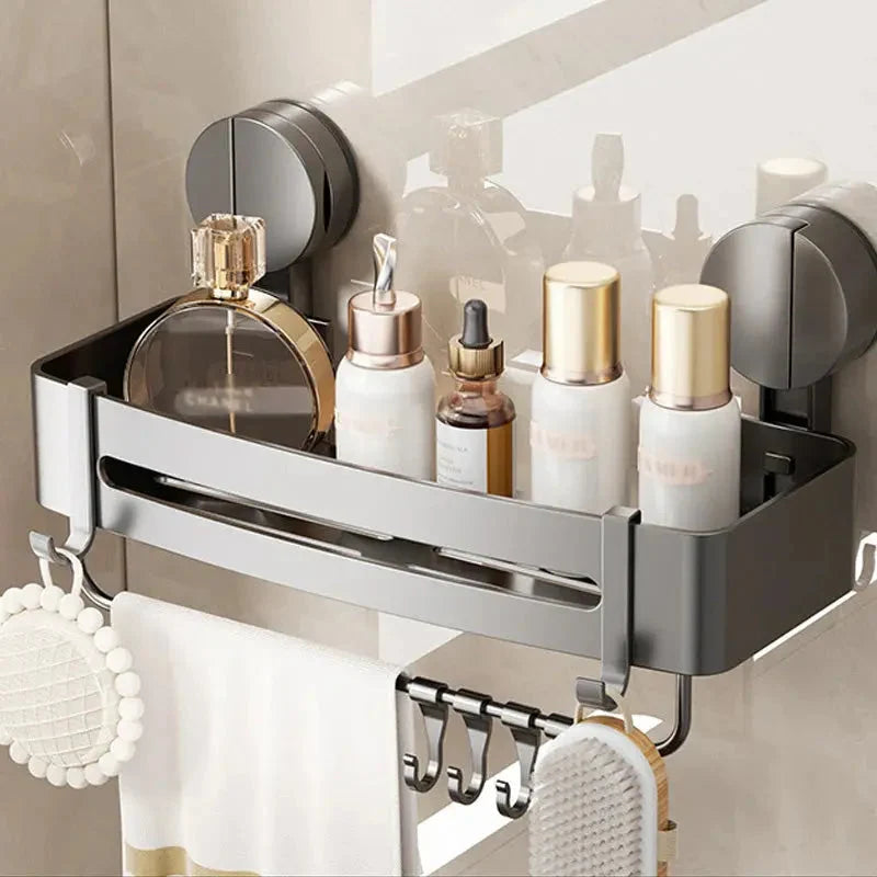 Storage Basket Aluminum Suction-Mount With Drainage Holes