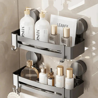 Storage Basket Aluminum Suction-Mount With Drainage Holes