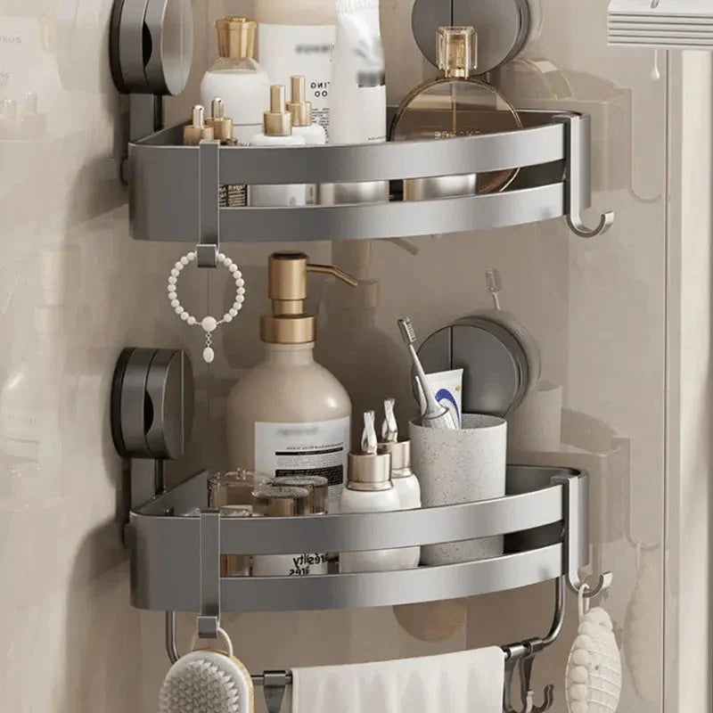 Storage Basket Aluminum Suction-Mount With Drainage Holes