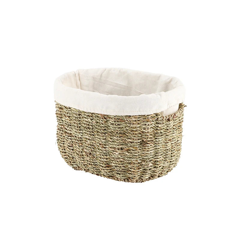 Storage Basket Handwoven Seagrass Sturdy Handles