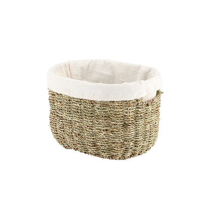 Storage Basket Handwoven Seagrass Sturdy Handles