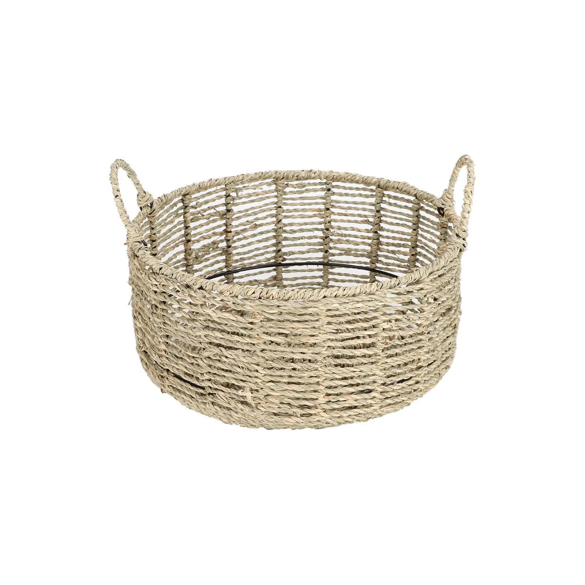 Storage Basket Handwoven Seagrass Sturdy Handles