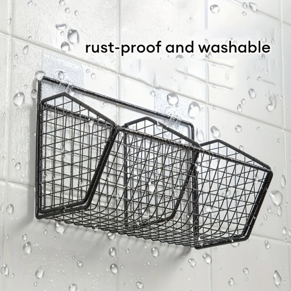 Storage Basket Wall-Mounted Rust-Resistant Open-Grid Metal