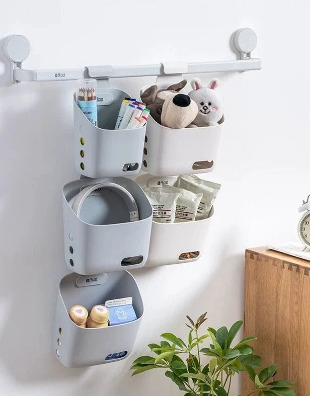 Storage Basket Wall-Mounted Stackable Plasticધાન