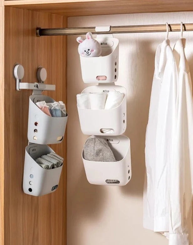 Storage Basket Wall-Mounted Stackable Plasticધાન