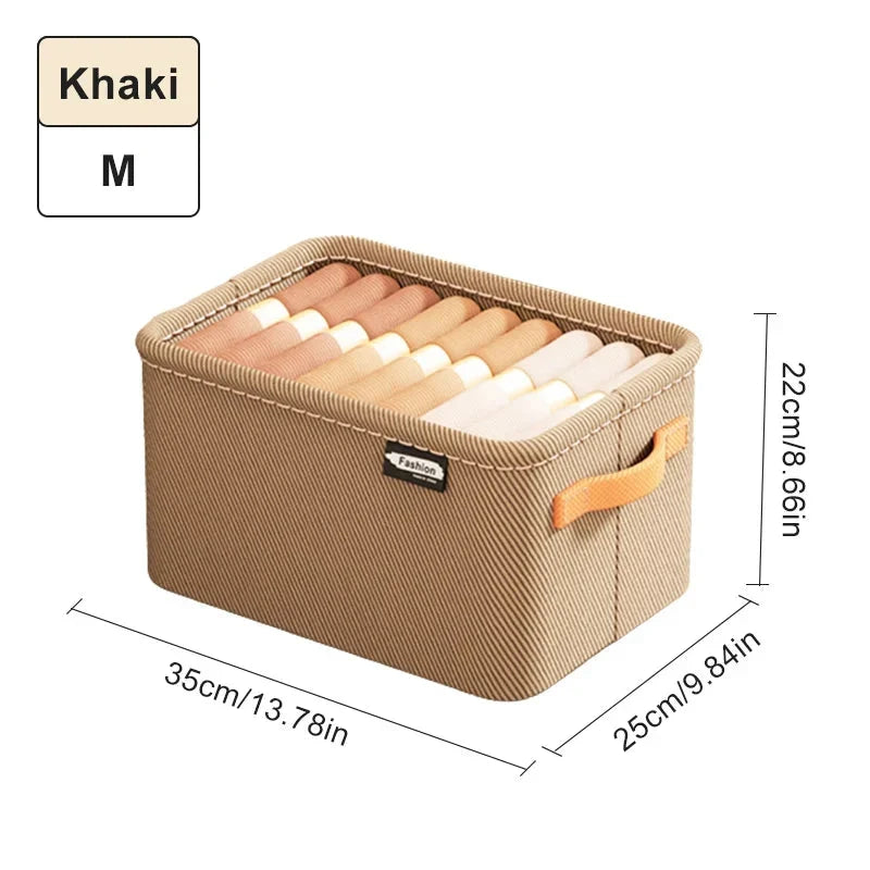 Storage Bin Foldable Stackable Reinforced Fabric Construction