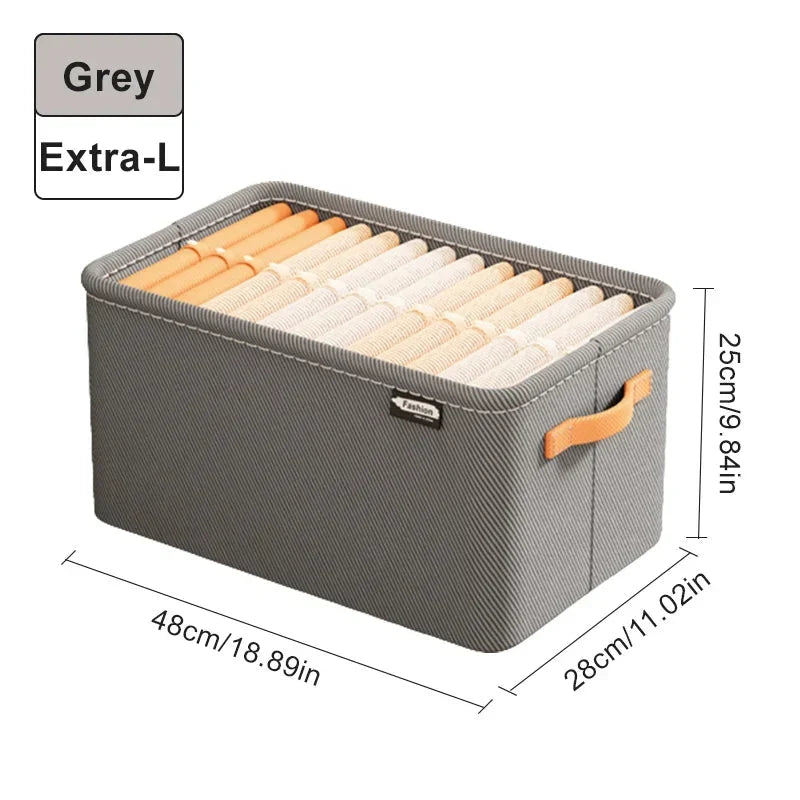 Storage Bin Foldable Stackable Reinforced Fabric Construction