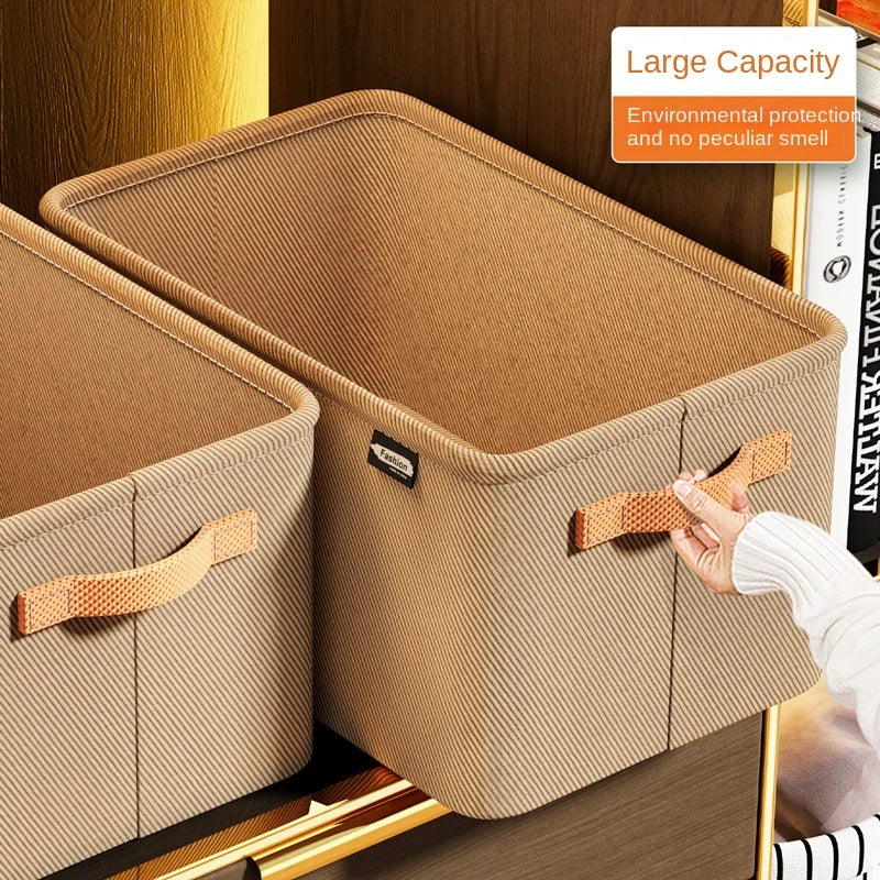 Storage Bin Foldable Stackable Reinforced Fabric Construction