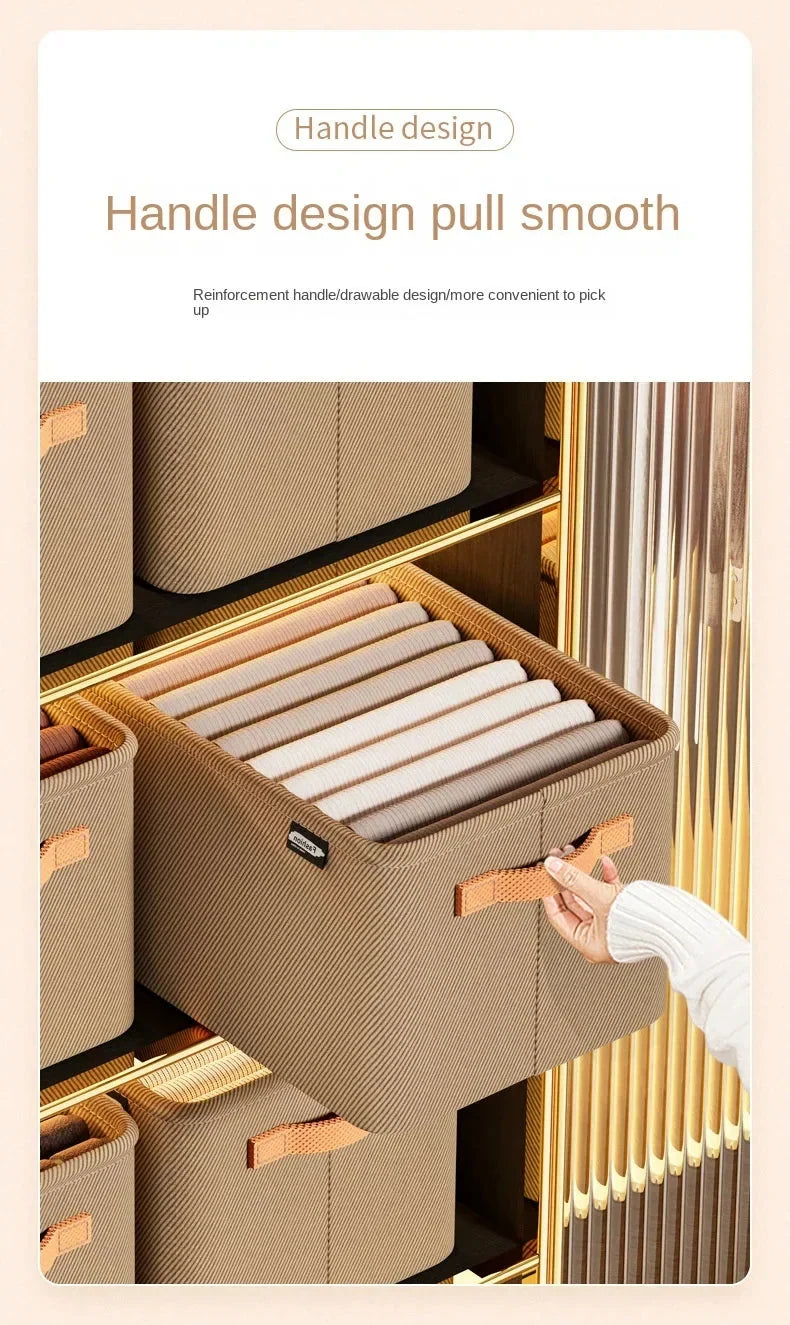 Storage Bin Foldable Stackable Reinforced Fabric Construction