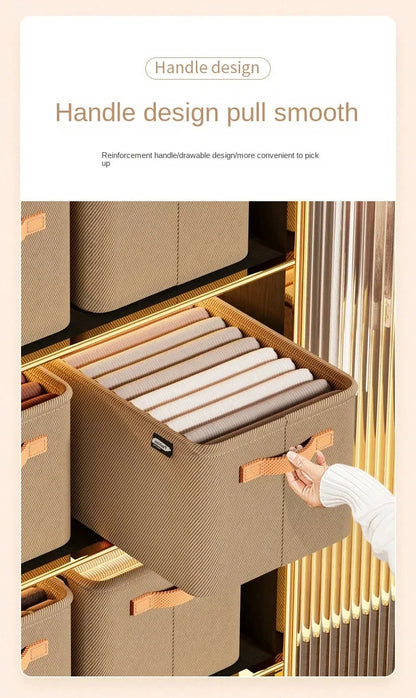 Storage Bin Foldable Stackable Reinforced Fabric Construction