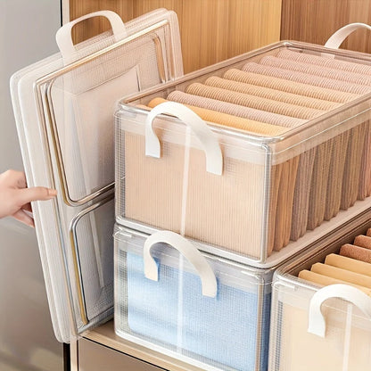 Storage Boxes Stackable With Lids Set of 4