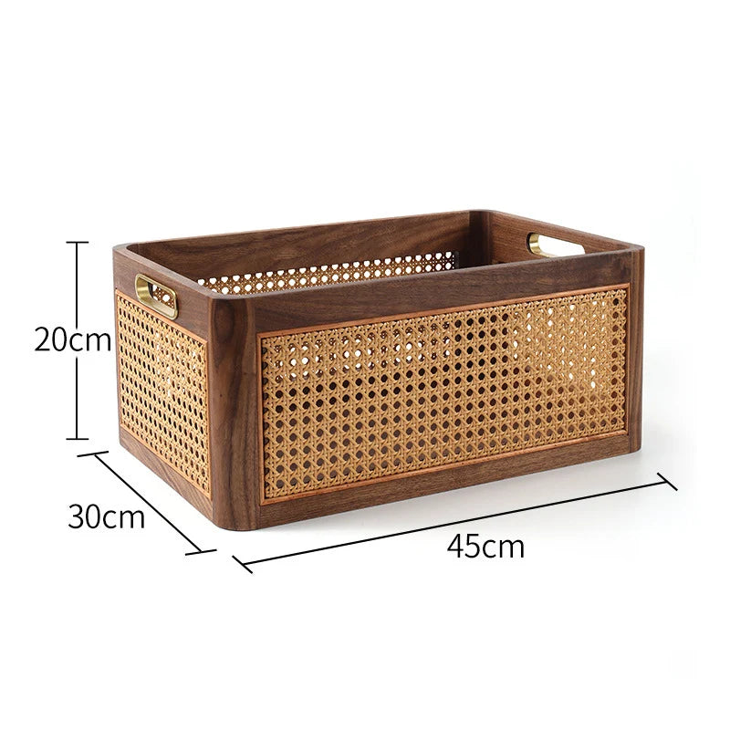 Storage Crate Handwoven Natural Wood Ventilated
