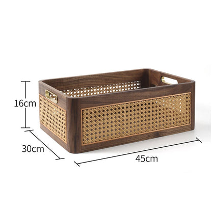 Storage Crate Handwoven Natural Wood Ventilated