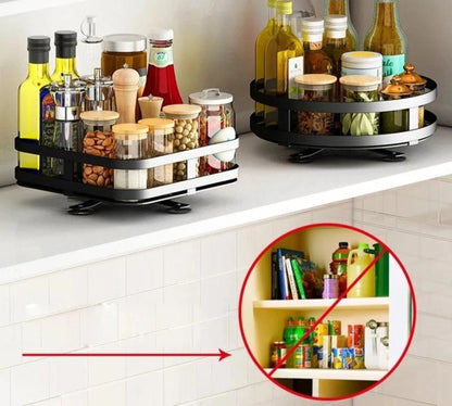 Storage Shelf Stainless Steel 360° Swivel Adjustable Height