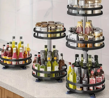 Storage Shelf Stainless Steel 360° Swivel Adjustable Height