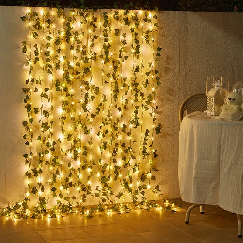 String Lights Leaf Vine Battery-Powered Warm LED