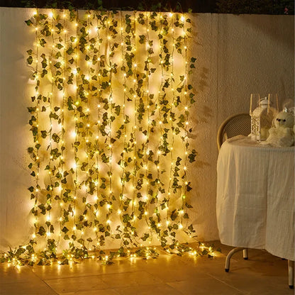 String Lights Leaf Vine Battery-Powered Warm LED