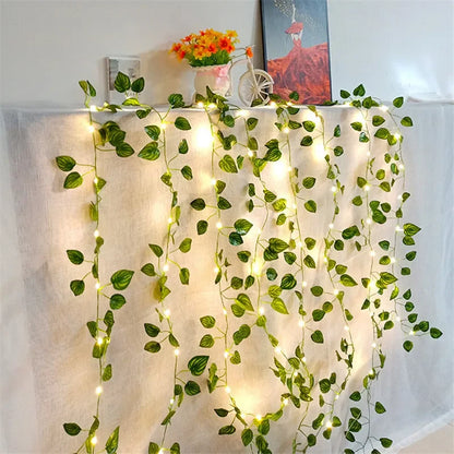 String Lights Leaf Vine Battery-Powered Warm LED