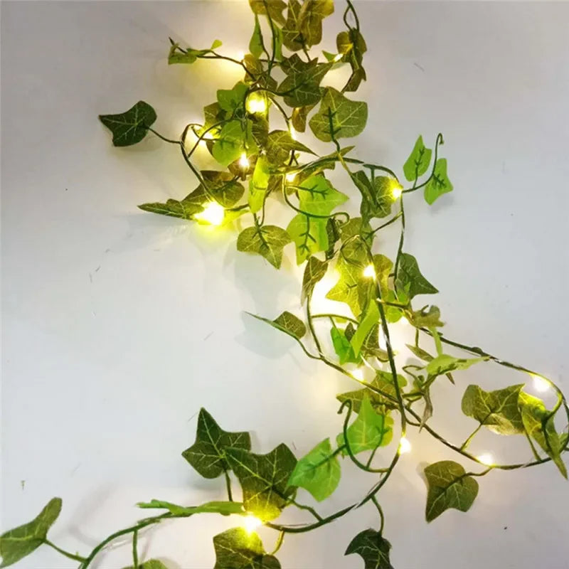 String Lights Leaf Vine Battery-Powered Warm LED