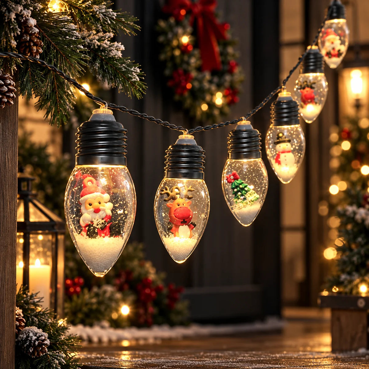 String Lights Snow Globe Acrylic LED Battery Operated