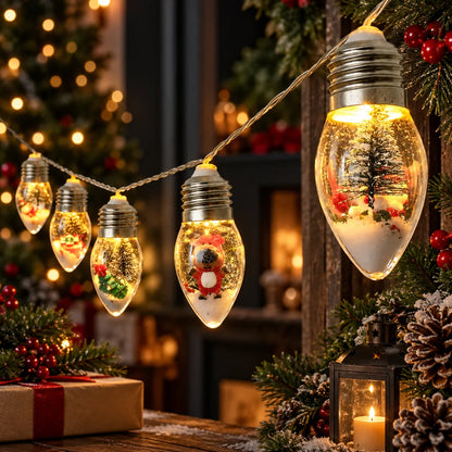 String Lights Snow Globe Acrylic LED Battery Operated