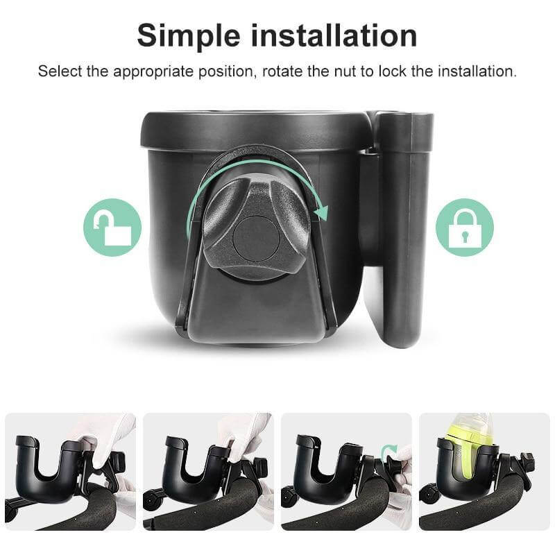 Stroller Cup & Phone Holder Dual Holder Universal Fit