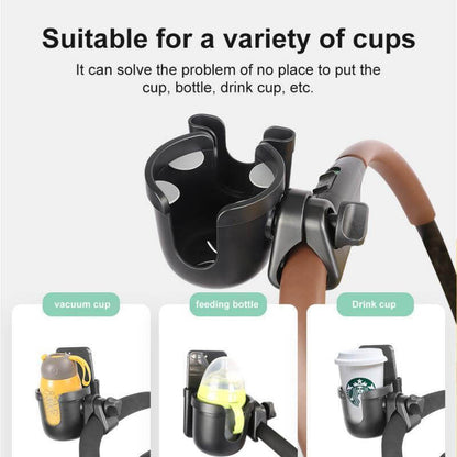 Stroller Cup & Phone Holder Dual Holder Universal Fit