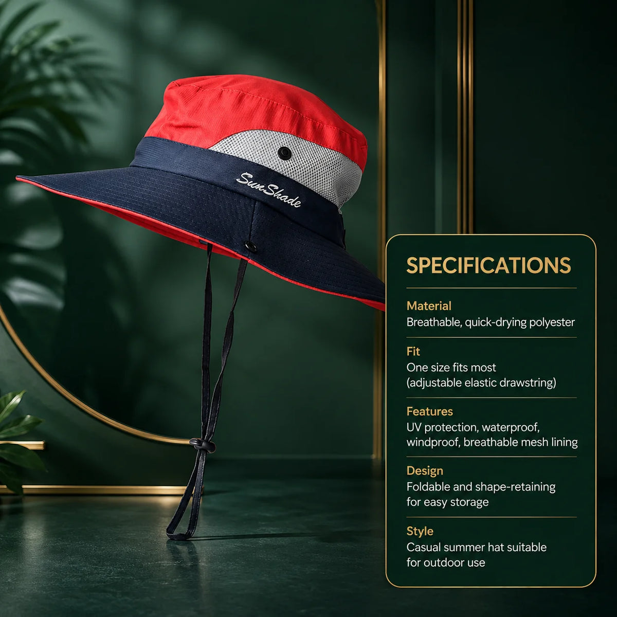 Sun Hat Wide-Brim Foldable UV Protection