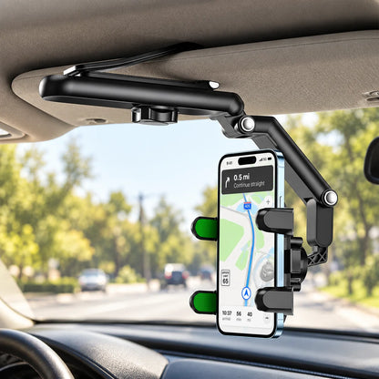 Sun Visor Phone Mount Adjustable Folding Silicone Grip