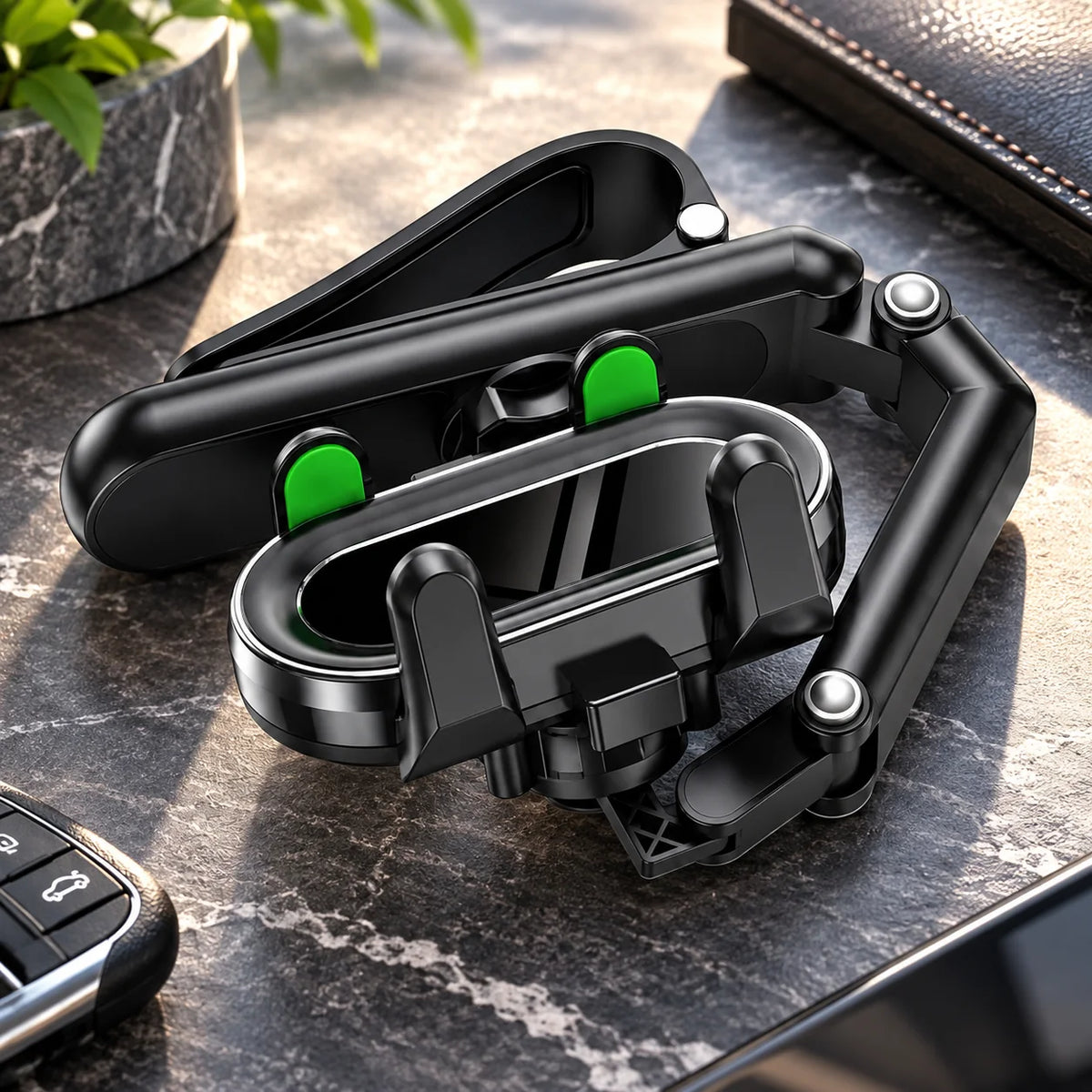 Sun Visor Phone Mount Adjustable Folding Silicone Grip