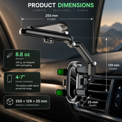 Sun Visor Phone Mount Adjustable Folding Silicone Grip