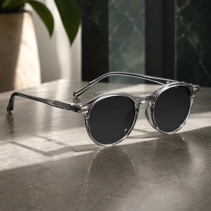 Sunglasses Round Tortoiseshell Lightweight Polycarbonate