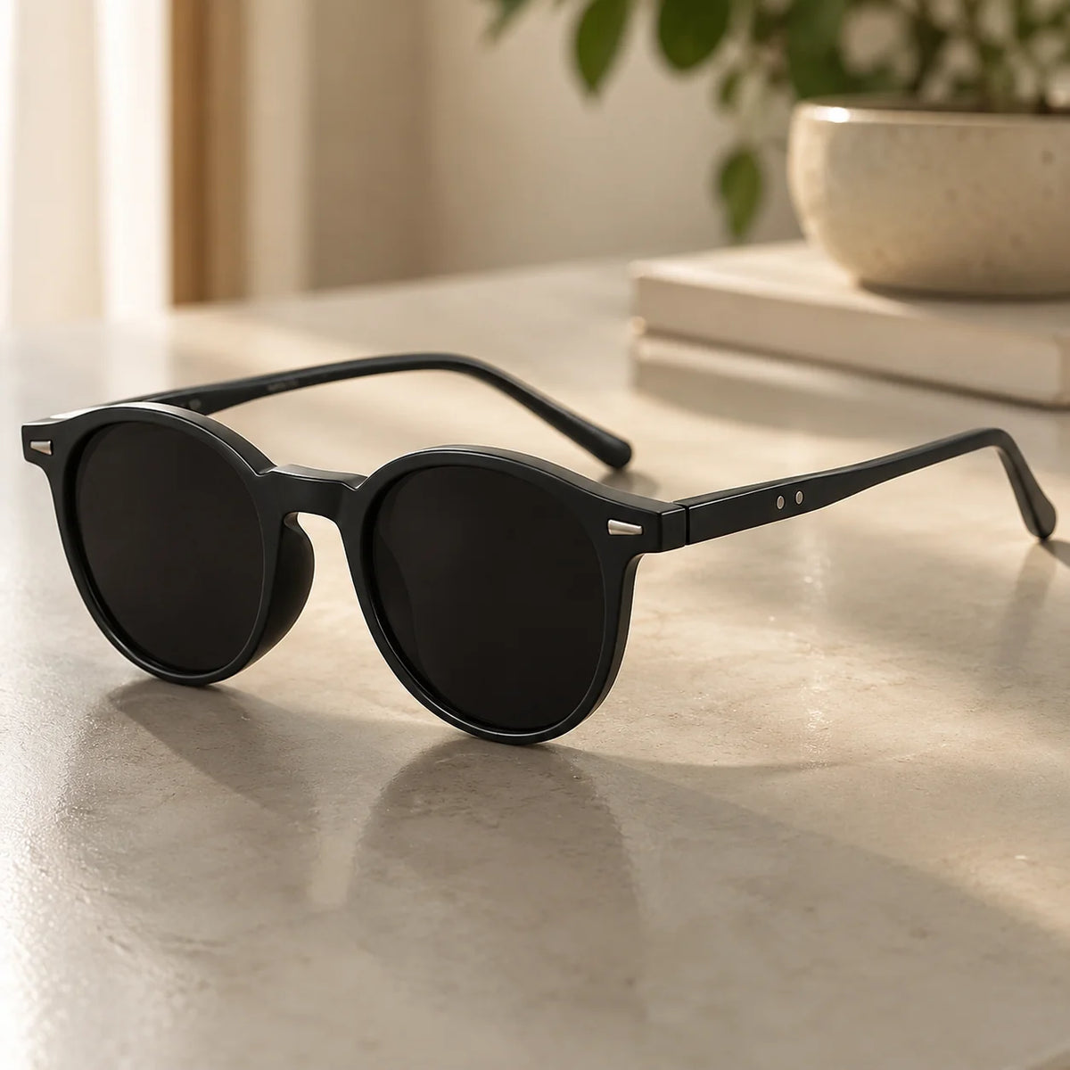 Sunglasses Round Tortoiseshell Lightweight Polycarbonate
