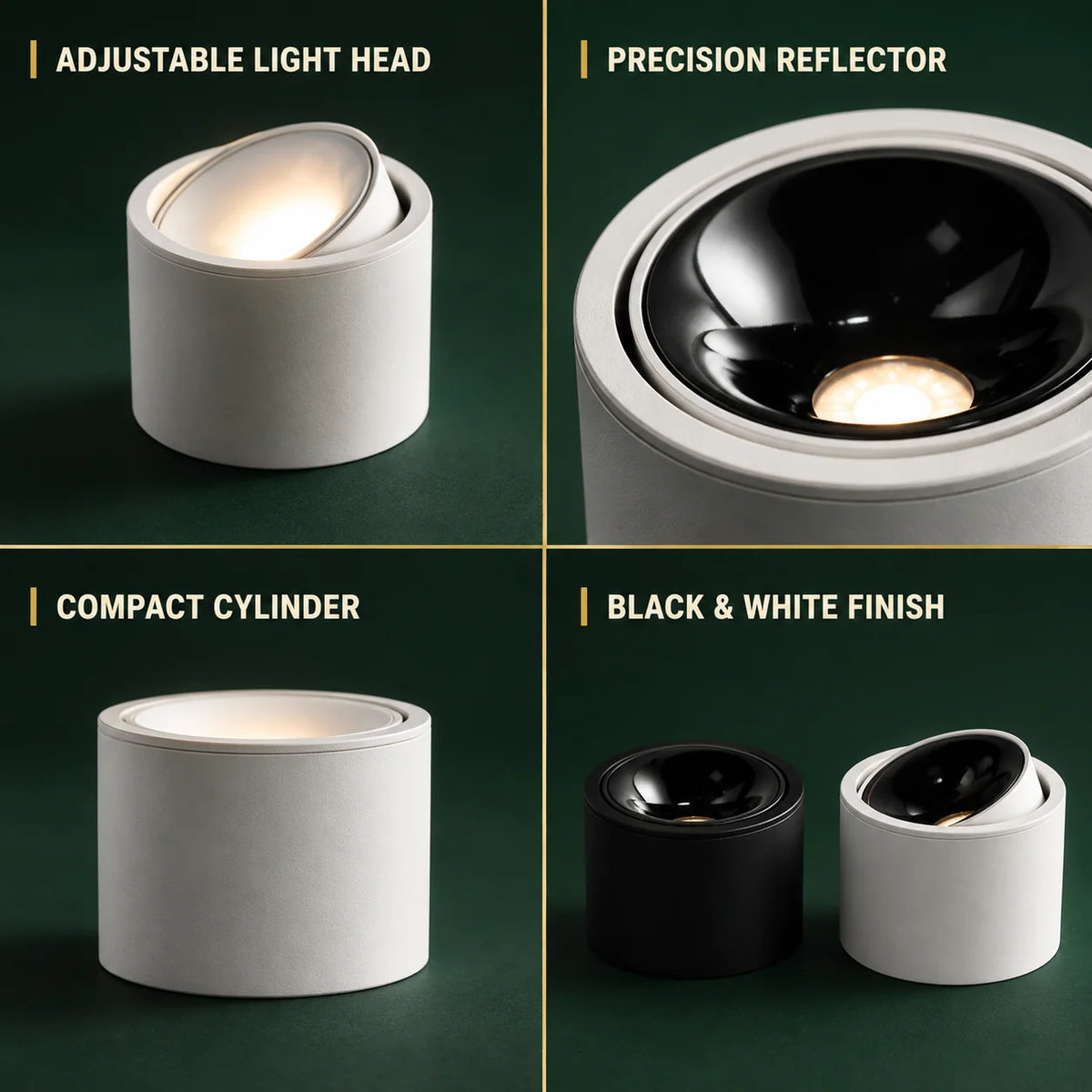 Surface Mount Spot Light Adjustable Swivel Head Integrated LED