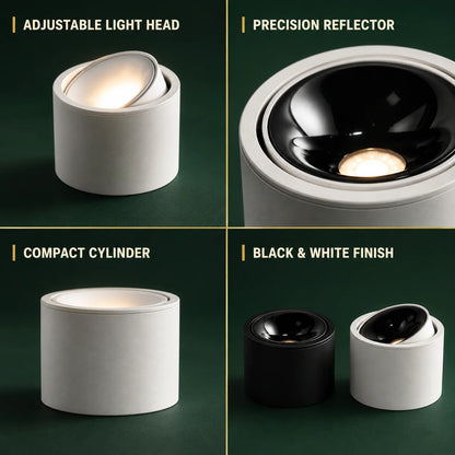 Surface Mount Spot Light Adjustable Swivel Head Integrated LED