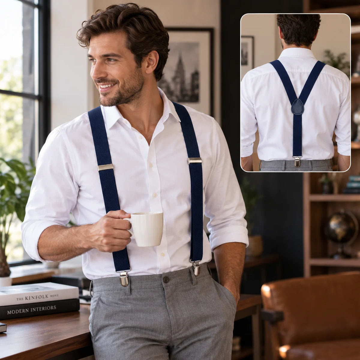 Suspenders Adjustable Y-Back Three-Clip Closure