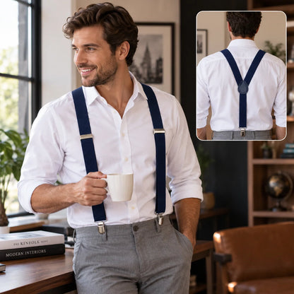 Suspenders Adjustable Y-Back Three-Clip Closure