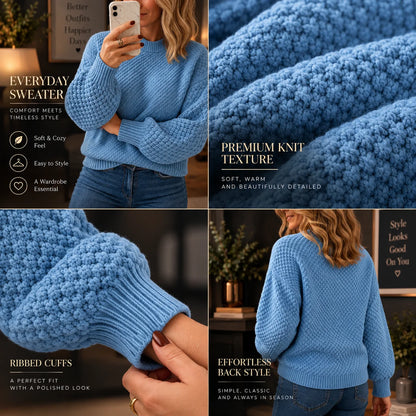 Sweater Lightweight Knit Relaxed Fit