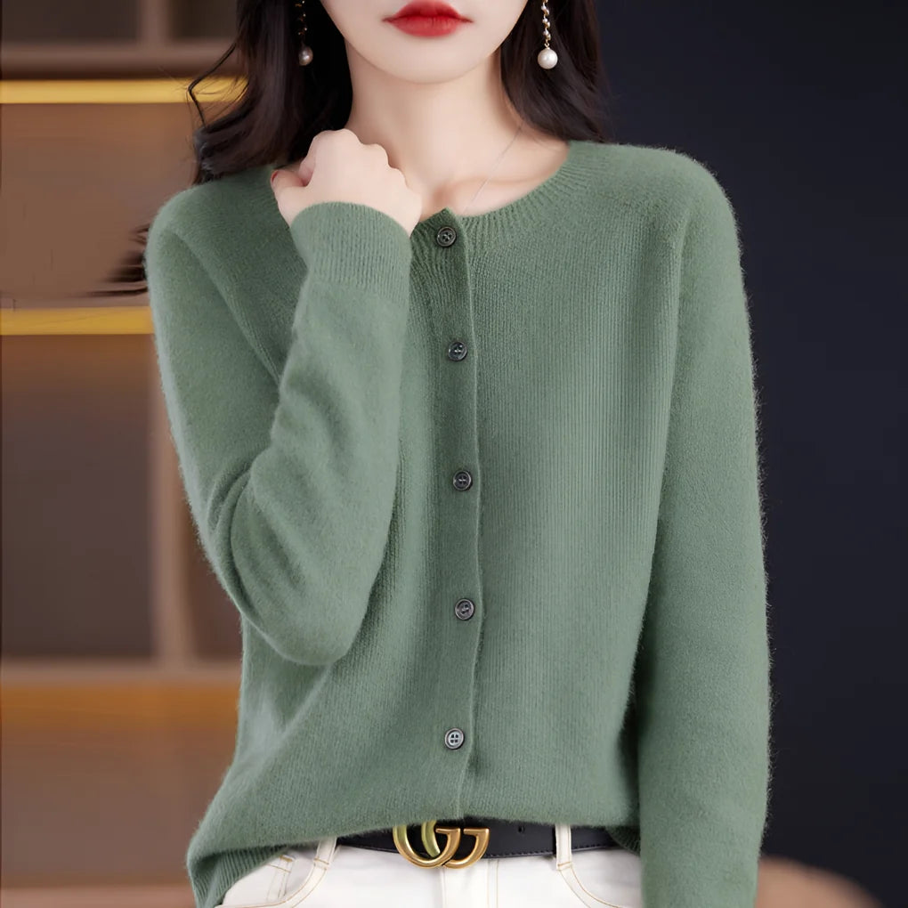 Sweater Merino Wool & Cashmere Button-Front