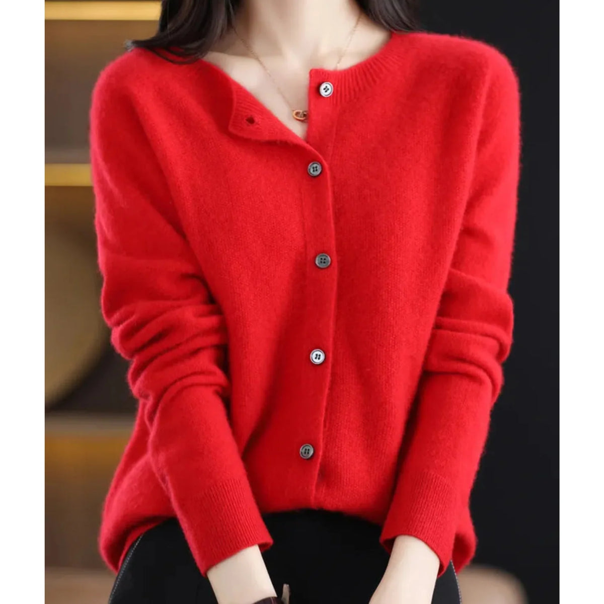 Sweater Merino Wool & Cashmere Button-Front