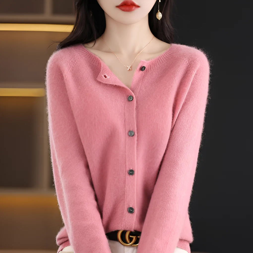 Sweater Merino Wool & Cashmere Button-Front