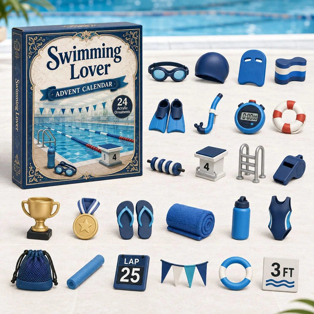 Swimming Advent Calendar 24 Acrylic Ornaments