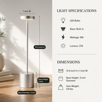 Table Lamp Cordless & Rechargeable LED Three-Level Dimming