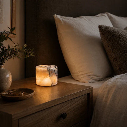 Table Lamp Cordless Rechargeable Marble Finish Touch Control