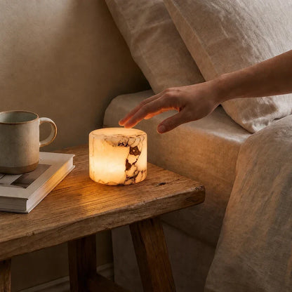 Table Lamp Cordless Rechargeable Marble Finish Touch Control
