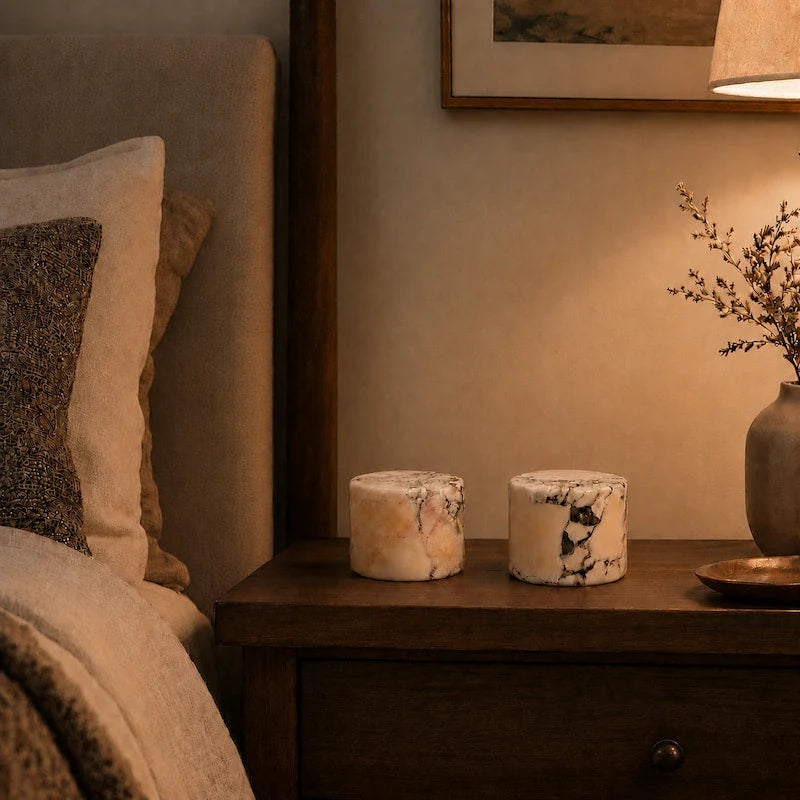 Table Lamp Cordless Rechargeable Marble Finish Touch Control