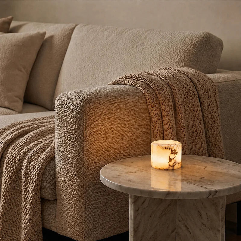 Table Lamp Cordless Rechargeable Marble Finish Touch Control