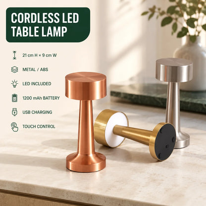 Table Lamp Cordless Touch Dimmable Rechargeable 15-Hour Battery