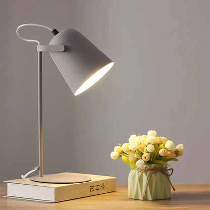 Table Lamp Directional Painted Iron Shade & Weighted Base