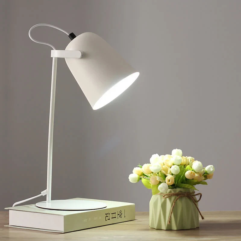 Table Lamp Directional Painted Iron Shade & Weighted Base